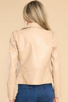 Natural Light Faux Leather Jacket