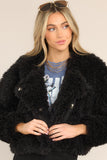 Diva Dreams Black Shearling Jacket