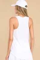 White Pocket Racer Tank