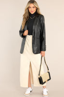 Talk This Way Black Faux Leather Blazer