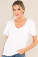 Girlfriend White V-Neck Tee