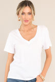 Girlfriend White V-Neck Tee