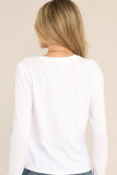 Modern White Slub Long Sleeve Cotton Tee