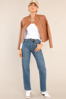 Defying The Odds Caramel Faux Leather Jacket