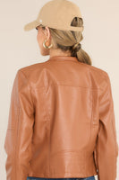 Defying The Odds Caramel Faux Leather Jacket