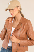 Defying The Odds Caramel Faux Leather Jacket