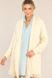 Fight The Feeling Ivory Fringe Cardigan