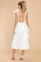 Stolen Glances White Midi Dress