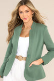 Answer Me Forest Green Ponte Blazer