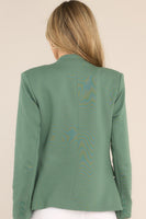 Answer Me Forest Green Ponte Blazer