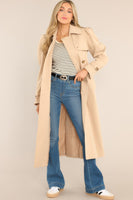 Absolutely Obsessed Tan Belted Trench Coat