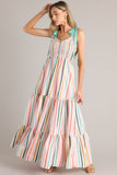 Wishing For You Desert Sage Multi Stripe Maxi Dress