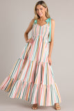 Wishing For You Desert Sage Multi Stripe Maxi Dress