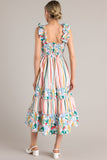 Such A Dreamer Desert Sage Multi Stripe Midi Dress