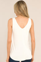 Daring Heart V-Neck Ivory Tank Top