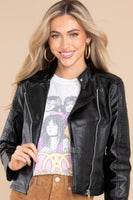 Defying The Odds Black Faux Leather Moto Jacket