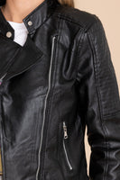 Defying The Odds Black Faux Leather Moto Jacket