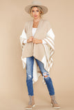 Lining Up Beige Poncho Cardigan