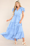 Ruffle Some Feathers Blissful Blue Maxi Dress