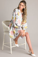 This Is Your Sign Ivory Floral Print Dress