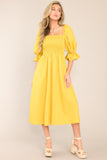 Enjoy The View Sunset Yellow Midi Dress