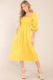 Enjoy The View Sunset Yellow Midi Dress