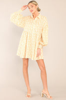 This Is Your Sign Sunflower Yellow Print Dress