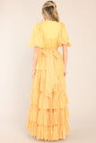 A Beautiful Feeling Yellow Tiered Tulle Maxi Dress