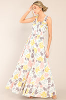 Inner Chaos Ivory Floral Print Maxi Dress