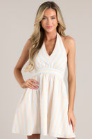 Simple Times White Multi Striped Dress