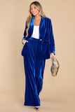 Boss Babe Royal Blue Velvet Blazer