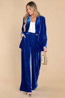 Boss Babe Royal Blue Velvet Blazer