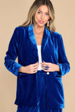 Boss Babe Royal Blue Velvet Blazer