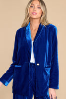 Boss Babe Royal Blue Velvet Blazer