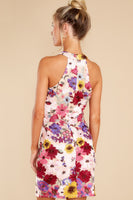 Elegantly Enchanted Fuchsia Multi Floral Dress