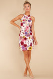 Elegantly Enchanted Fuchsia Multi Floral Dress