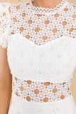 Love's High Hopes White Crochet Midi Dress