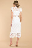 Love's High Hopes White Crochet Midi Dress