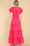 Ruffle Some Feathers Lipstick Maxi Dress